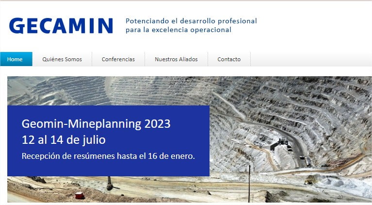 Conferencias Seminarios y Cursos Internacionales para la Industria Minera Gecamin Chile Home Google Chrome